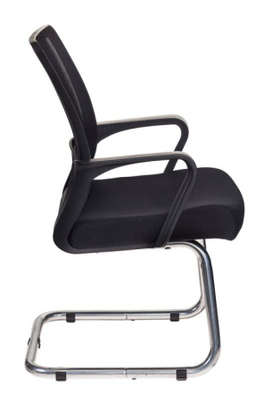 Кресло MC-209 черный TW-01 TW-11 сетка/ткань полозья металл серебристый (Черный)