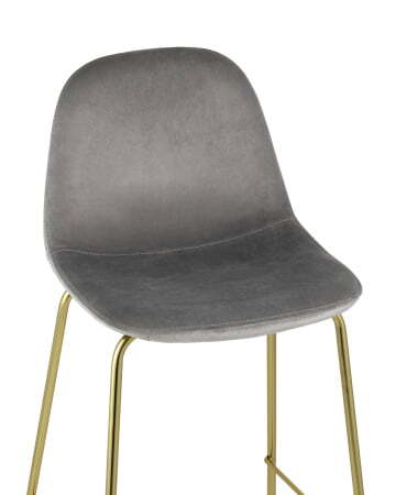 Стул барный Валенсия велюр серый золотые ножки (Стул барный Валенсия серый)