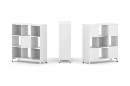 Набор стеллажа 2-х сторонний, 3 яруса SN.NSD-331 (1121х400х1248) (Белый/Металл Белый)