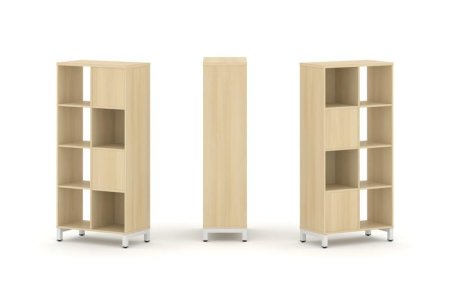 Набор стеллажа 2-х сторонний, 4 яруса SN.NSD-421 (754х400х1615) (Акация Лорка/Металл Белый)