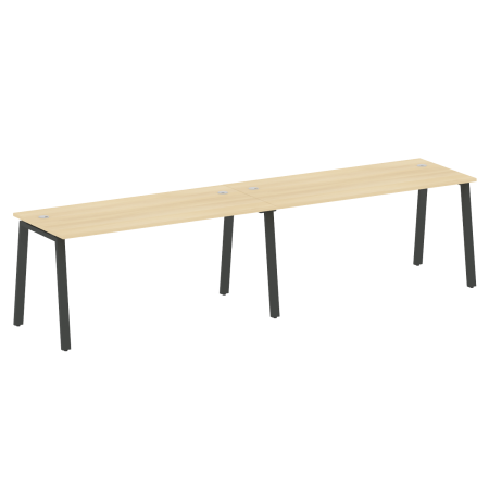 Рабочая станция на 2 рабочих места на А-образном м/к Metal System Style БА.СМ-2.4 3200x720x750 (Акация/Антрацит металл)