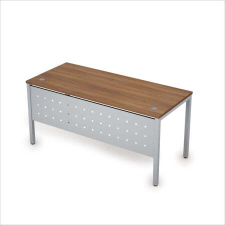 6МК.009 Стол рабочий (1400x700x750) (Шамони темный/Алюминий матовый)