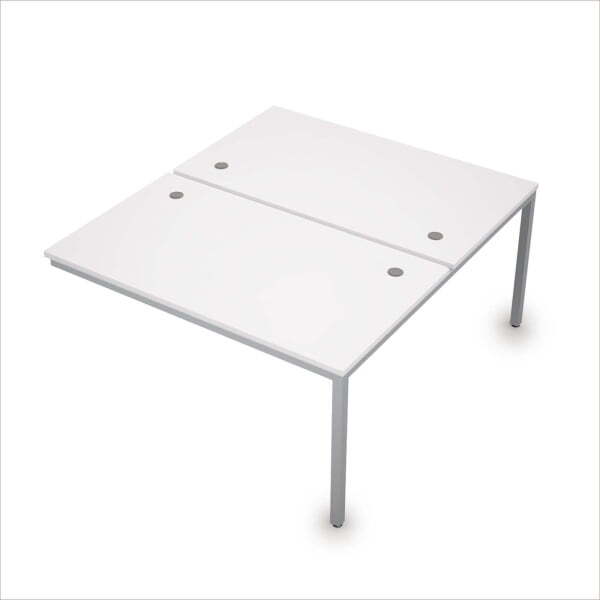 6МБК.289 Сдвоенные бенч-системы, конечный модуль (1400x1635x750) (Белый/Алюминий матовый)