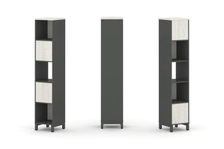 Набор стеллажа 2-х сторонний, 5 ярусов SN.NSD-511 (387х400х1982) (Антрацит/Дуб Наварра/Металл Антрацит)