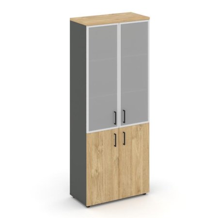 Шкаф высокий широкий SN.STS.E-103 (796х400х1982) (Антрацит/Тиквуд Светлый/Сатин)