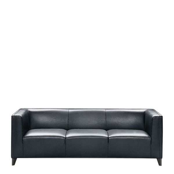 Диван офисный Крос (М-38) 3-х местный (Черный)