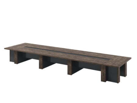 Стол переговоров на 14 человек Torston T-107 без центральной вставки  6200x1600x750 (Дуб Бунратти/Антрацит)