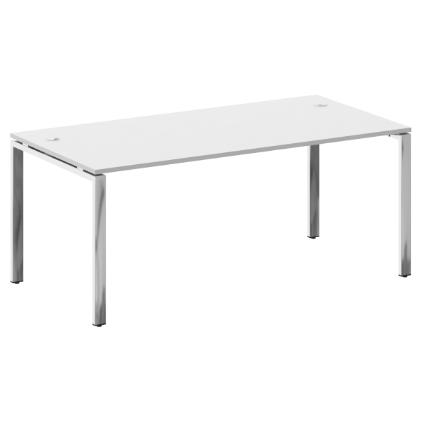 Стол рабочий руководителя на П-обр. м/к БП.СРР-5.9 1800x900x750 (Белый/Нерж. Сталь)