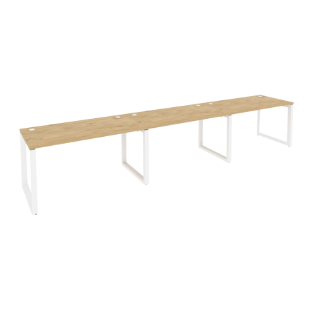 Рабочая станция на О-образном м/к Onix O.MO-RS-3.3.7 4140x720x750 (Тиквуд Светлый/Белый Металл)