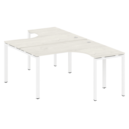 Рабочая станция криволинейная Metal System Style БП.РАС-СА-2.3 1400x2435x750 (Дуб Наварра/Белый металл)