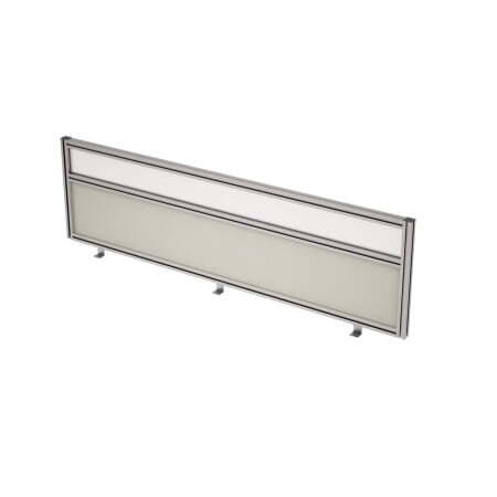 9БТС.0416.8 Барьер из ткани и стекла в алюминиевом профиле, фронтальный (1400x29x400) (Latte/стекло матовое)