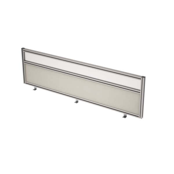 9БТС.0416.8 Барьер из ткани и стекла в алюминиевом профиле, фронтальный (1400x29x400) (Latte/стекло матовое)