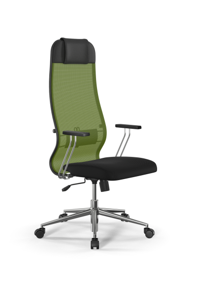Кресло для руководителя Метта Sit 10 B1-111T - X2+UMF(X1) /Ub00/Wh00/T1bp-c(M09.B23.G18.W01) (Зеленый | Черный)