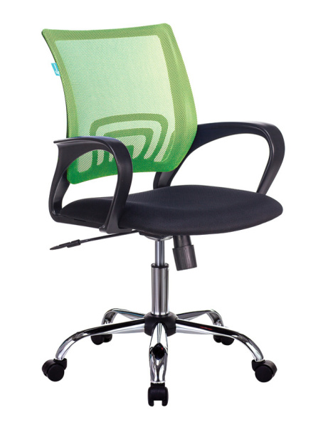 Кресло CH-695NSL салатовый TW-03A сиденье черный TW-11 сетка/ткань крестов. металл хром (Зеленый)