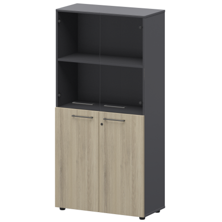 Шкаф высокий комб. Кортез СМШ48.28F.28S 792x380x1595 (Кронберг/Графит)