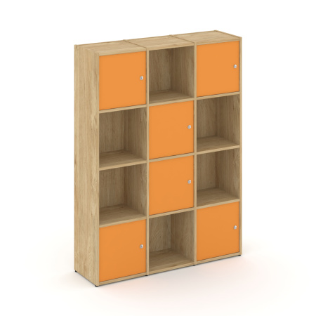 Стеллаж Locker Plus LK.K-006 1188x350x1593 (Тиквуд Светлый | Оранжевый)