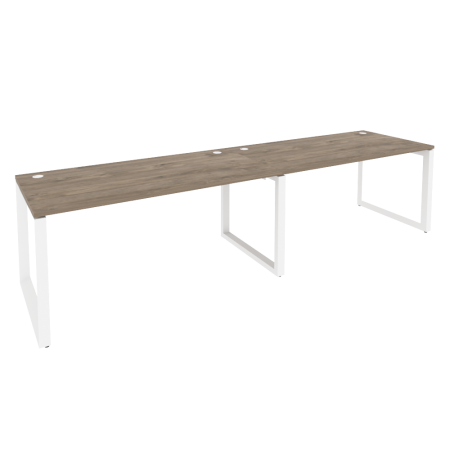 Рабочая станция на О-образном м/к Onix O.MO-RS-2.4.8 3160x800x750 (Тиквуд Темный/Белый Металл)