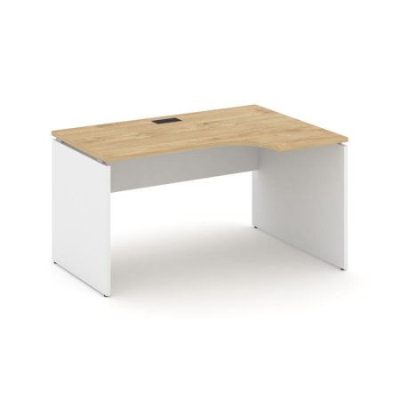 Стол рабочий эргономичный SN-D.SPA-011(R) (1380х700/980х750) (Тиквуд Светлый/Белый)