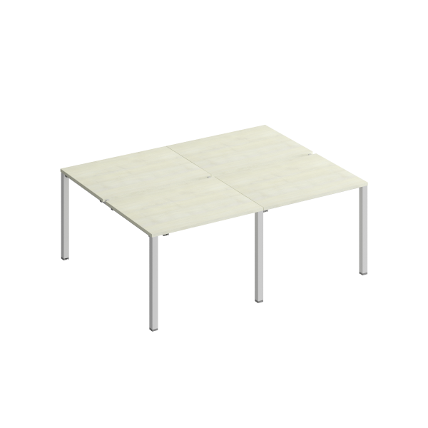 Рабочая станция на металлокаркасе КФ (4х100) Комфорт КФ К.1143-2 2000x1540x750 (Дуб шамони светлыйСерый)