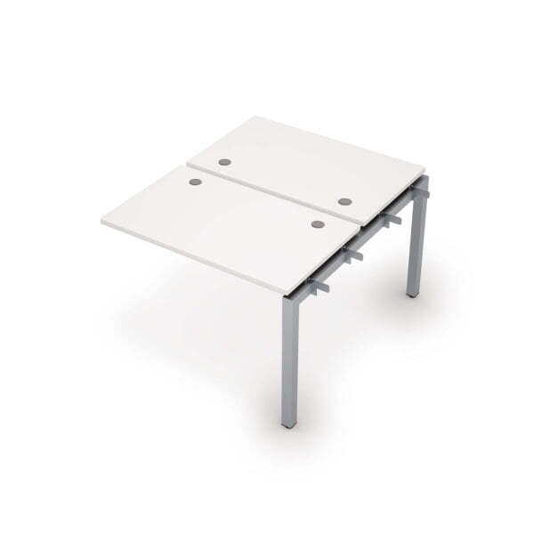 6МБС.5267 Бенч-система на 2 рабочих места, средний модуль (1000x1235x750) (Белый/Алюминий матовый)