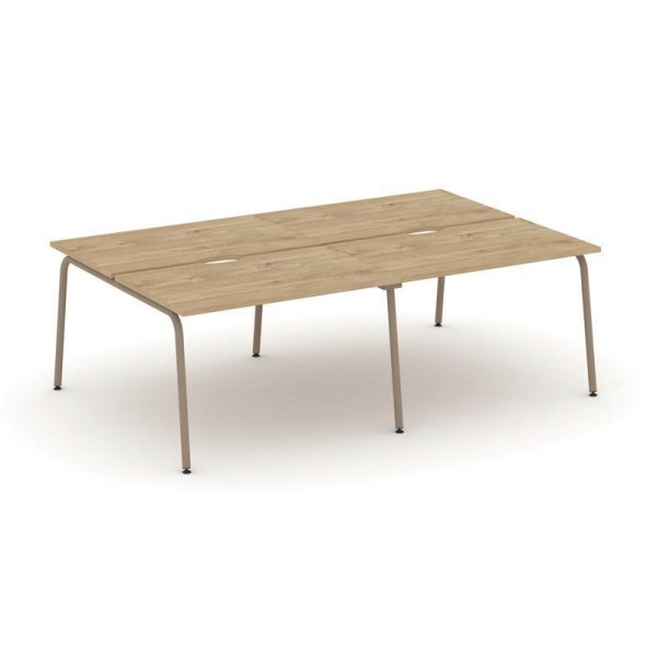 Рабочая станция 4 места ES.D.RS-4.2-VK (2360х1500х750) (Тиквуд Светлый/Металл Латте)