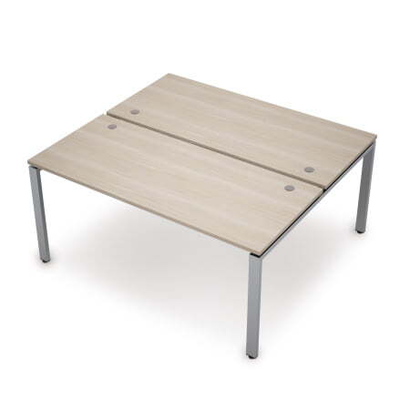 6МБ.6277 Бенч-система на 2 рабочих места (1000x1435x750) (Шамони светлый/Алюминий матовый)