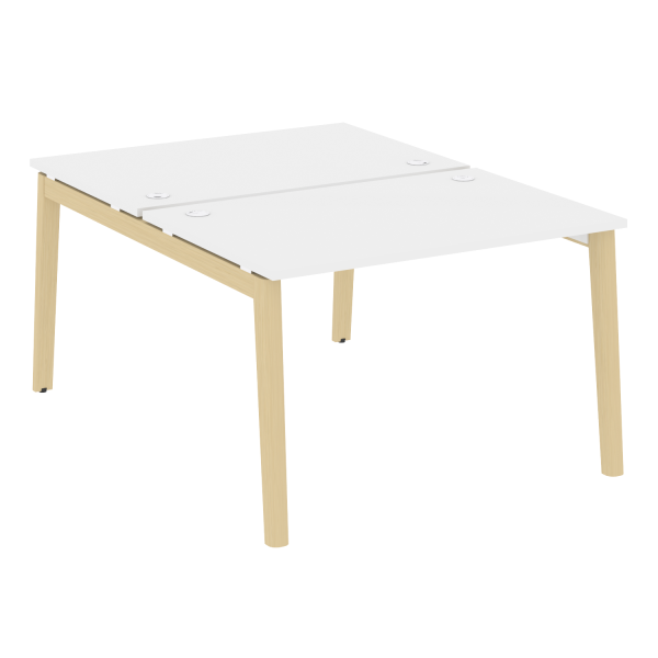 Рабочая станция на деревянных опорах Onix Wood OW.D.RS-2.2.8 1180x1635x750 (Белый Бриллиант/Дуб Светлый)
