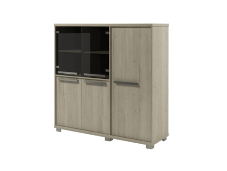 Шкаф трехсекционный правый Vestar Z-33-12пр 1556x500x1538 (Дуб Галифакс белый/Бетон Чикаго)