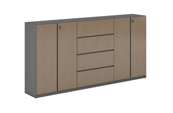 Шкаф для документов FOSTER (2400х400х1200) (Шпон Серебряная жемчужина TA21)