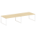 Переговорный стол 2 столешницы Metal System Style БО.ПРГ-2.5 3600x1235x750 (Дуб Наварра/Серый металл)