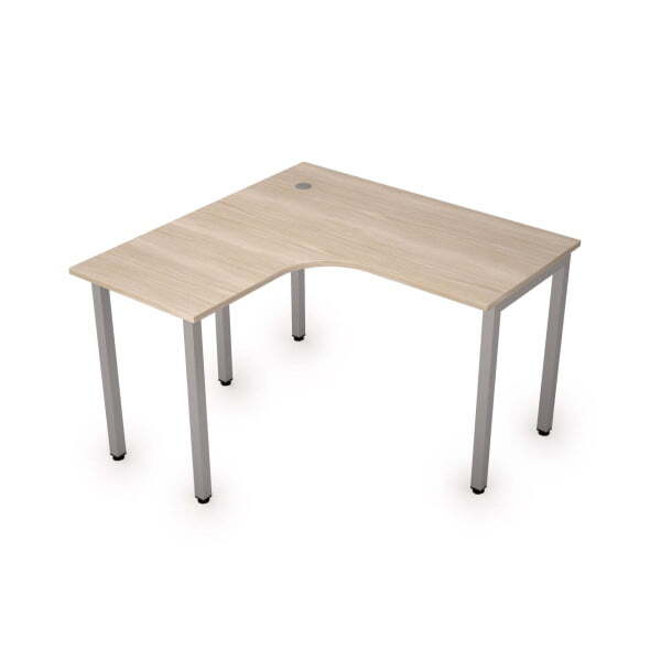 Стол письменный для персонала на металлокаркасе левый одиночная опора заказывается отдельно Стиль 2М (ДубСерый)