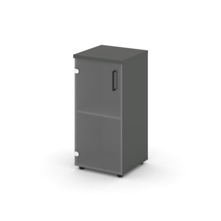 Шкаф низкий узкий SN.STU-302(L) (400х400х833) (Антрацит/Прозрачный)