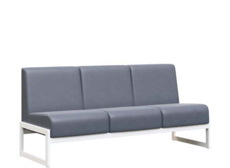 Диван трехместный MD.D3  (1855х700х700) (Oregon Серый арт.17/Белый металл)