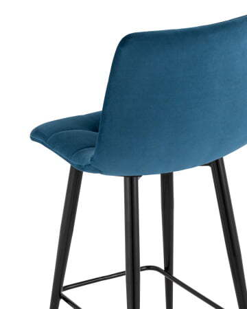 Стул полубарный Джанго велюр синий высота сиденья 60 см (Стул полубарный Джанго синий)
