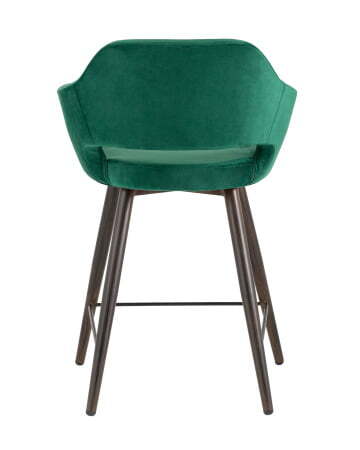 Стул полубарный Саймон велюр тёмно-зелёный (Стул полубарный Саймон темно-зеленый)