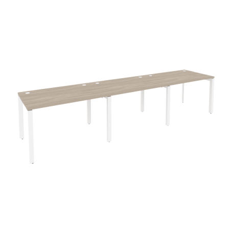 Рабочая станция на П-образном м/к Onix O.MP-RS-3.2.8 3540x800x750 (Дуб Аттик/Белый Металл)