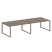 Переговорный стол 2 столешницы Metal System Style БО.ПРГ-2.4 3200x1235x750 (Дуб Наварра/Серый металл)