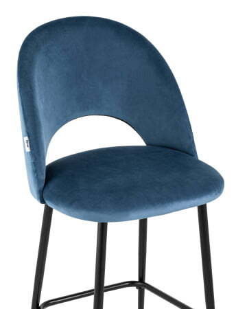 Стул полубарный Меган велюр пыльно-синий (Стул полубарный Меган синий)