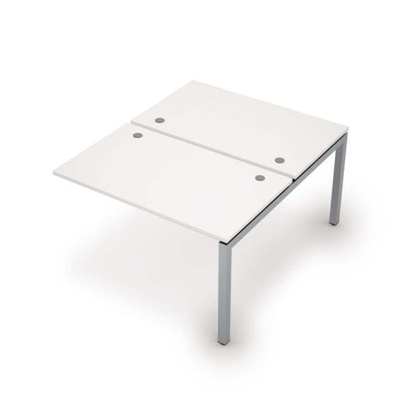 6МБК.5278 Бенч-система на 2 рабочих места, конечный модуль (1200x1435x750) (Белый/Алюминий матовый)