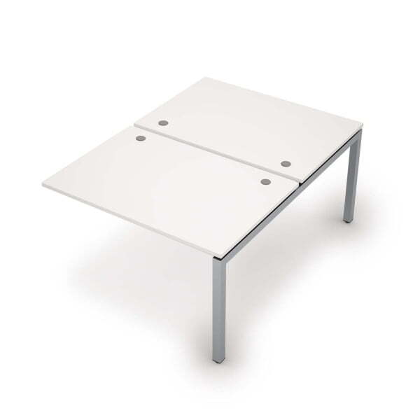 6МБК.5288 Бенч-система на 2 рабочих места, конечный модуль (1200x1635x750) (Белый/Алюминий матовый)