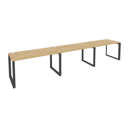 Рабочая станция на О-образном м/к Onix O.MO-RS-3.3.7 4140x720x750 (Тиквуд Светлый/Черный металл)