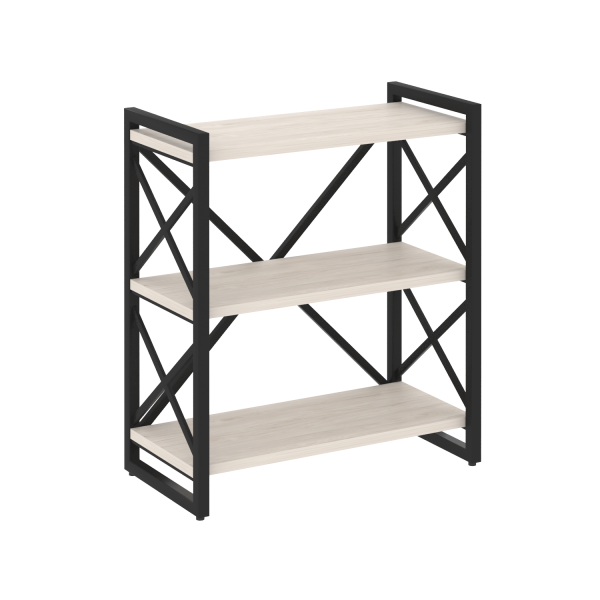 Стеллаж на регулируемых опорах-3 полки VR.L-MST.O-3.8 800x400x910 (Денвер Светлый/Черный металл)