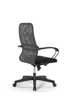 Кресло для руководителя Метта Sit 8 B2-8K - X1+UMF(X1) /Uh00/Wh00/K1bL(M09.B02.G15.W01) (Светло-серый | Черный)