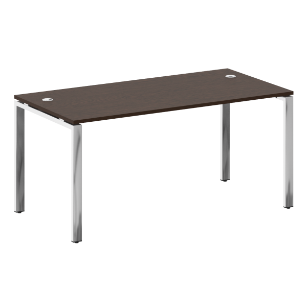 Стол рабочий руководителя на П-обр. м/к БП.СРР-4.8 1600x800x750 (Венге Цаво/Нерж. Сталь)