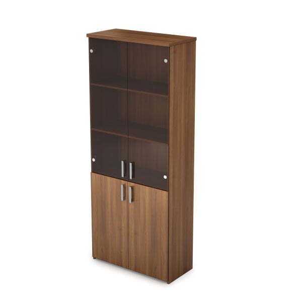 2Ш.005.3 Шкаф для документов высокий со стеклом 790x370x1960 (Шамони темный)