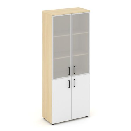 Шкаф высокий широкий SN.STS.E-103 (796х400х1982) (Акация Лорка/Белый/Сатин)