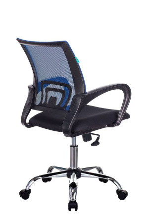 Кресло Бюрократ CH-695SL спинка сетка синий TW-05 сиденье черный TW-11 крестовина хром (Компьютерное кресло CH-695SL синий)