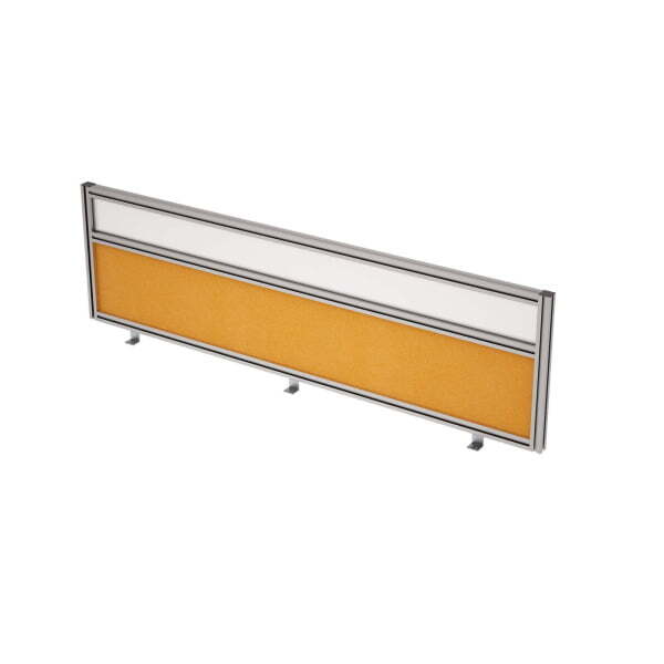 9БТС.0416.8 Барьер из ткани и стекла в алюминиевом профиле, фронтальный (1400x29x400) (Orange/стекло матовое)