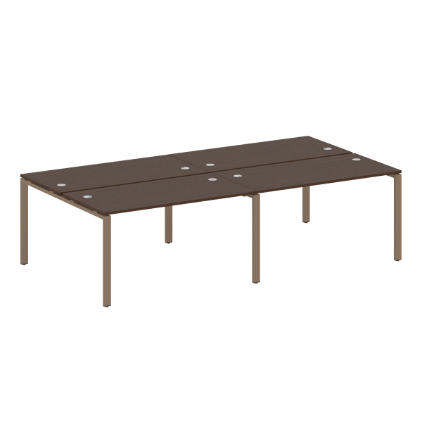 Рабочая станция на 4 раб. места Metal System Style БП.СМ-4.3 2800x1475x750 (Венге Цаво/Мокко металл)