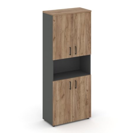 Шкаф высокий широкий SN.STS.E-107 (796х400х1982) (Антрацит/Дуб Табак)